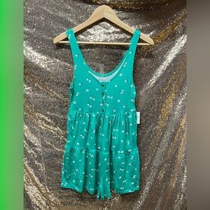 Green floral romper